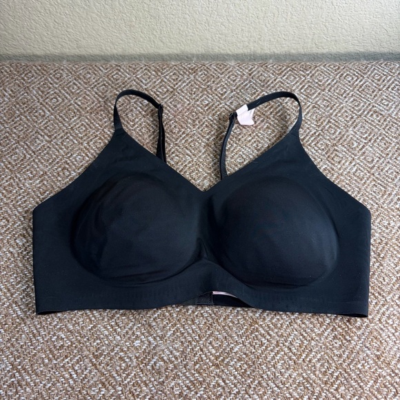 Victoria's Secret Pink Bra Womens Black Wireless Lightly Lined Bralette Top Sz M - Picture 2 of 8